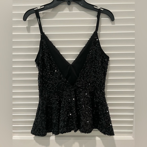 Black Peplum Top with Low Back - Picture 2 of 3